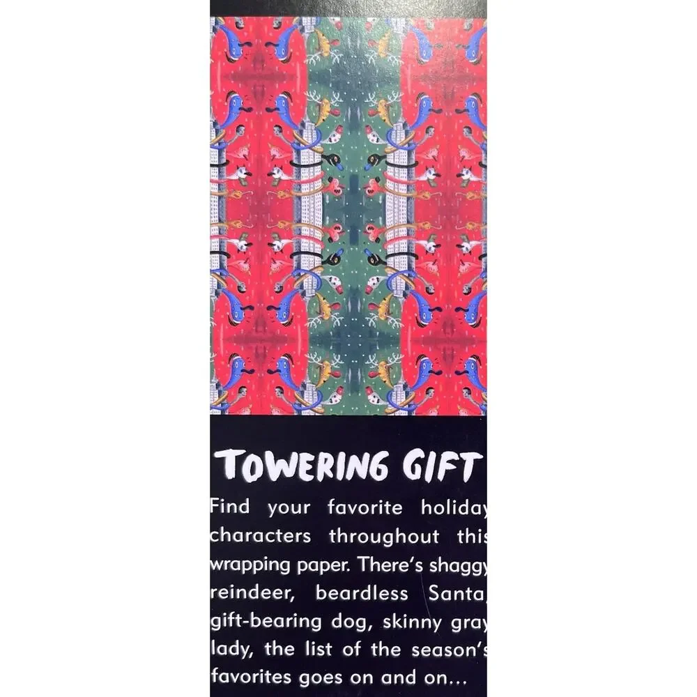 Gary Baseman Towering Gift vintage rare gift wrap. Unique low-brow art 15”x25”
